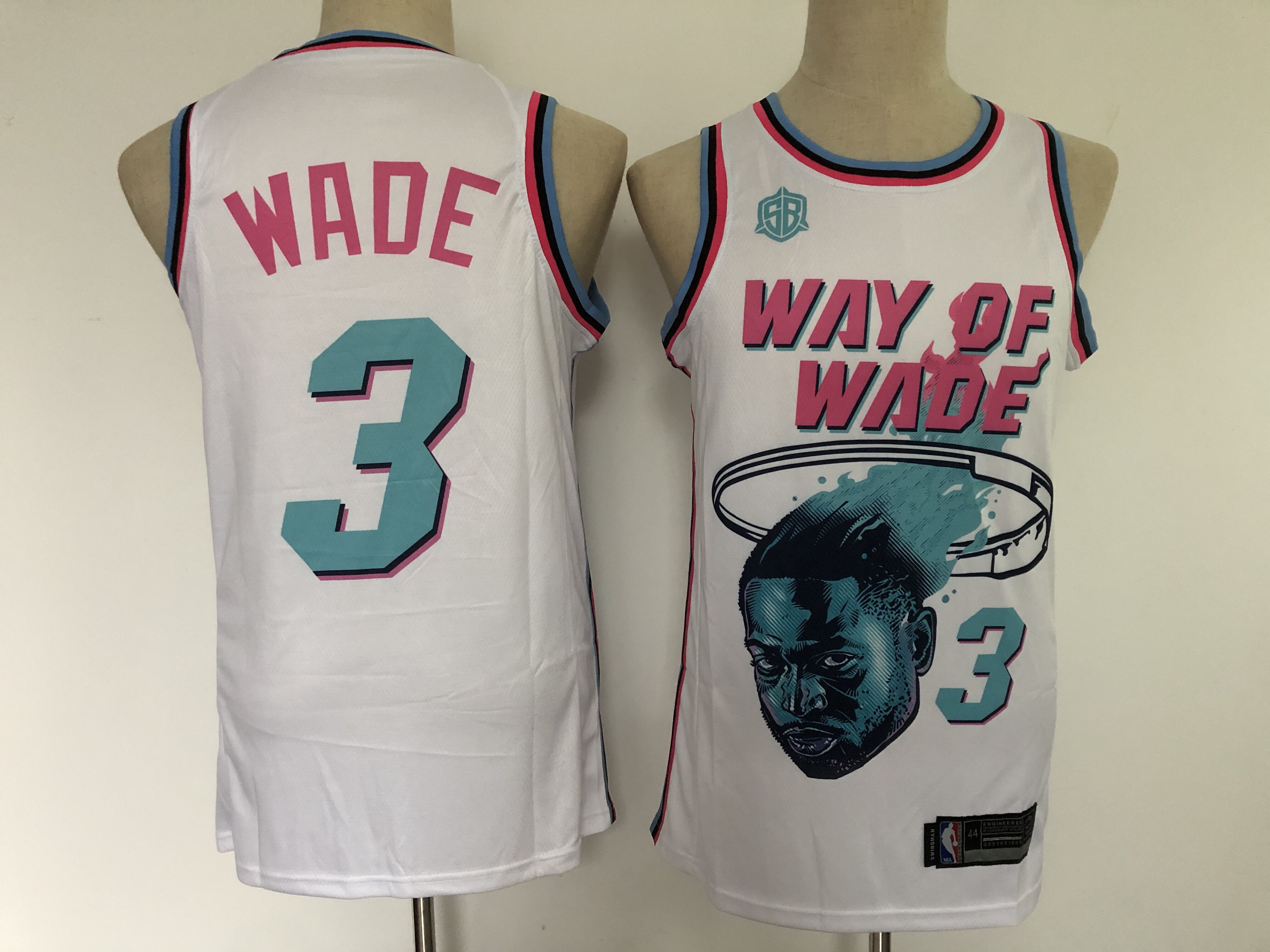 Men Miami Heat 3 Wade White Tour Edition NBA Jersey
